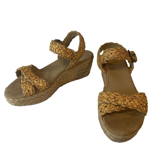 Stuart Weitzman Oncross Wedge Espadrille Sandal Size 9 - Picture 5 of 14